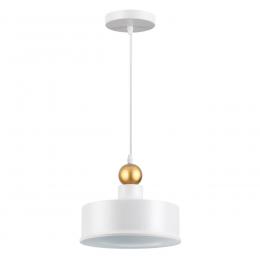 Odeon light 4090/1 PENDANT ODL19 377 белый/золотой Подвес Е27 1*40W BOLLI 